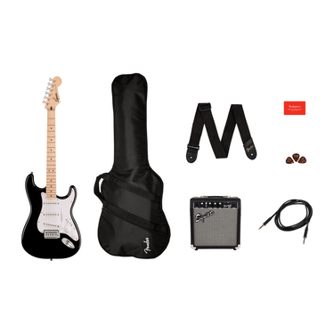 Guitarra Squier Sonic Stratocaster Fender Black Paquete 10g 0371720006